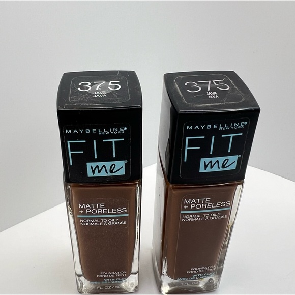 🦋$8 ~ (2) Maybelline Fit Me Foundation ~ 375 Java ~ Matte & Poreless ~ NEW - Picture 2 of 5